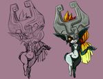  breasts female hair hand_on_hip helmet imp midna nintendo not_furry open_mouth orange_hair plagueofgripes pointy_ears red_eyes solo the_legend_of_zelda twili twilight_princess video_games wide_hips yellow_sclera 