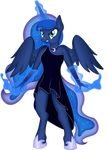 2015 absurd_res alpha_channel angry blue_eyes blue_fur blue_hair clothing dress elbow_gloves equine friendship_is_magic fur gloves hair hi_res horn little_black_dress magic mammal multicolored_hair my_little_pony necklace princess_luna_(mlp) solo sparkle theshadowstone two_tone_hair winged_unicorn wings 