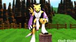  anthro chell-shock dickgirl digimon game_(disambiguation) intersex penis pose precum renamon 