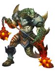  armor clothing double_flail dungeons_&amp;_dragons fangs footwear khestath male melee_weapon official_art pathfinder reptile sandals scalie serpentfolk shoulder_pads snake solo weapon 