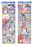  4koma 6+girls :3 =_= alternate_hairstyle apron ascot bag bat_wings blonde_hair blue_eyes blue_hair blush bow breasts camcorder camera cellphone cellphone_camera chair chibi cleavage cleavage_cutout closed_eyes cloud_strife coat colonel_aki comic cosplay crescent crowd dress dungeon_ni_deai_wo_motomeru_no_wa_machigatteiru_darou_ka final_fantasy flandre_scarlet flying_sweatdrops fujiwara_no_mokou garter_straps gloves gundam hair_bow hair_ribbon hat hestia_(danmachi) hestia_(danmachi)_(cosplay) hong_meiling houraisan_kaguya innertube izayoi_sakuya kantai_collection maid maid_headdress medium_breasts midriff mob_cap mobile_suit_gundam multiple_girls nagato_(kantai_collection) nagato_(kantai_collection)_(cosplay) navel neckerchief newspaper o_o open_clothes open_coat open_mouth patchouli_knowledge phone pose purple_eyes purple_hair reading red_eyes red_hair rei_no_himo remilia_scarlet ribbon ro-500_(kantai_collection) ro-500_(kantai_collection)_(cosplay) running rx-78-2 school_swimsuit school_uniform serafuku shimakaze_(kantai_collection) shimakaze_(kantai_collection)_(cosplay) shirt short_dress shoulder_bag siblings sigh silver_hair sisters skirt smile sparkle striped striped_dress striped_legwear surprised sweatdrop swimsuit swimsuit_under_clothes thighhighs thumbs_up time_stop touhou trembling twintails visible_air waist_apron wavy_mouth white_dress white_gloves wings zettai_ryouiki 