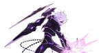  add_(elsword) black_sclera bodysuit cropped_jacket diabolic_esper_(elsword) elsword gloves grin hwansang male_focus messy_hair official_art popped_collar purple_eyes smile solo transparent_background white_hair 