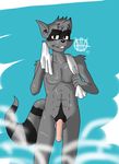  2015 anthro balls fur heroesheaven male mammal nude penis raccoon shower sly_cooper sly_cooper_(series) smile solo sony sucker_punch thief towel video_games water wet 