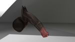  3d blender equine gdane horse mammal penis semi_erected 