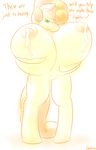  2015 anthro anthrofied big_breasts breasts carrot_top_(mlp) cutie_mark dialogue earth_pony english_text equine female friendship_is_magic green_eyes horse huge_breasts hyper hyper_breasts lactating lamiaaaa looking_at_viewer mammal my_little_pony pony solo teats text 