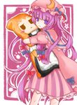  :&lt; adolsunny blue_eyes dakimakura_(object) hat hug kirisame_marisa long_hair patchouli_knowledge pillow pillow_hug purple_hair solo touhou very_long_hair 