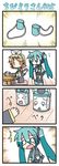  &gt;_&lt; 2girls 4koma :&lt; bucket_stilts chibi chibi_miku closed_eyes comic handheld_game_console hatsune_miku kagamine_rin minami_(colorful_palette) multiple_girls o_o playstation_portable silent_comic stilts surprised tears thighhighs translated twintails vocaloid |_| 
