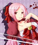  alternate_costume alternate_hairstyle bad_id bad_pixiv_id breasts charlotte_(pandora_hearts) choker cleavage dress flower formal hair_ribbon heart large_breasts miki_souya nail_polish pandora_hearts pink_hair pink_nails red_eyes ribbon rose solo 