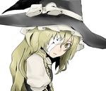  bandage_over_one_eye bandages blonde_hair braid expressionless hat kirisame_marisa looking_at_viewer luv solo touhou witch_hat 