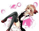  bad_id bad_pixiv_id blonde_hair geike hair_ribbon red_eyes ribbon rumia short_hair solo thighhighs touhou 