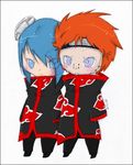  akatsuki akatsuki_(naruto) blue_eyes blue_hair corpse konan lowres naruto orange_hair pain_(naruto) pein purple_eyes rinnegan sunshine-of-darkness violet_eyes 