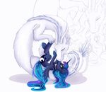  2015 dragon duo equine female feral friendship_is_magic horn lyra-senpai male mammal my_little_pony princess_luna_(mlp) winged_unicorn wings 