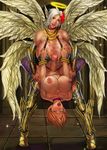  angel armor big_breasts blush breasts clothed clothing dickgirl ecoas erect_nipples erection feathered_wings feathers female green_eyes hair halo herm human intersex lipstick mammal multiple_wings nipples not_furry penis purple_eyes red_hair sex skimpy spread_legs spreading stand_and_carry_position standing tattoo white_hair wings 