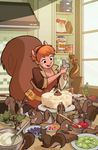  acorn buckteeth cake cover_art food gurihiru marvel orange_hair squirrel squirrel_girl_(marvel) 