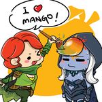  2girls agito666 defense_of_the_ancients dota_2 lyralei mango multiple_girls paintbrush simple_background traxex 