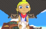  1girl 3d animated animated_gif blonde_hair blue_eyes looking_at_viewer one_eye_closed tetra the_legend_of_zelda the_legend_of_zelda:_the_wind_waker wink 