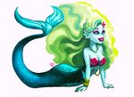  1girl blue_eyes blue_skin cleavage freckles lagoona_blue lips mermaid monster_girl monster_high thick_lips 