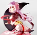  crescent_moon fate/hollow_ataraxia fate_(series) hair_ribbon imaginary_around long_hair matou_sakura moon purple_hair ribbon solo tthal 