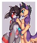  canine erection girly hand_to_lips hand_to_mouth horn invalid_tag male male/male mammal muscles piercing precum young zehpurz_(artist) 