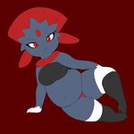  breasts chubby clothing female high_heels leggings legwear mcnasty nintendo pok&eacute;mon red_eyes solo video_games weavile 