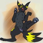  2015 animal_genitalia blush canine canine_pussy eeveelution ennismore female feral fur inviting lying mammal nintendo on_back pok&eacute;mon presenting presenting_pussy pussy pussy_juice simple_background solo spread_legs spreading umbreon video_games 