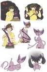  blush eeveelution espeon female gender_transformation human kabramari male mammal nintendo nipples penis pok&eacute;mon pussy transformation video_games 