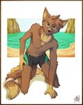  5_toes abs anthro biceps cat chest_tuft clothing feline fur gothwolf male mammal muscles nipples paws pecs strayfrist swimsuit toes tuft 
