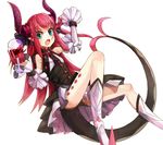  bad_id bad_pixiv_id blood blue_eyes claws detached_sleeves dress elizabeth_bathory_(fate) elizabeth_bathory_(fate)_(all) fate/extra fate/extra_ccc fate_(series) horns kasuka_(kusuki) long_hair pink_hair pointy_ears pointy_shoes shoes solo tail two_side_up 