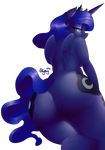  2015 absurd_res alpha_channel anthro anthrofied blue_eyes blue_skin breasts butt colored cutie_mark equine female friendship_is_magic glo-in-the-dark hair half-closed_eyes hi_res horn long_hair looking_at_viewer looking_back mammal my_little_pony nude princess_luna_(mlp) simple_background solo stingray970 thick_thighs transparent_background winged_unicorn wings 