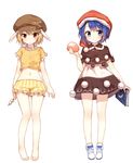  :t animal_ears bad_id bad_pixiv_id bare_legs barefoot blonde_hair blue_eyes blue_hair book brown_dress bunny_ears cat_ears dango doremy_sweet dream_soul dress flat_cap floppy_ears food hat highres midriff multicolored multicolored_clothes multicolored_dress multiple_girls navel nightcap orange_shirt pout red_eyes ringo_(touhou) shinoba shirt shorts simple_background skewer smile touhou wagashi white_background white_dress 