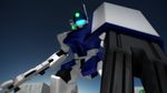  gm_sniper_ii gradient gradient_background gun gundam gundam_side_story:_rise_from_the_ashes mecha no_humans shield solo weapon 