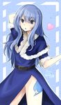  1girl blue_eyes blue_hair coat fairy_tail heart juvia_loxar long_hair simple_background solo striped_background tattoo 