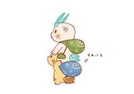  blush brothers carrying coin_purse commentary_request furoshiki kanacho komajirou komasan no_humans shoulder_carry siblings simple_background white_background youkai youkai_watch youkai_watch_2 