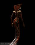  3d animated breasts clothing cobra female gloves jessica_anner jewelry mask naga nude red_scales reptile scales scalie sha&#039;an silk snake solo walk_cycle yellow_scales 