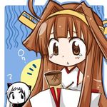  :&lt; ? ahoge bare_shoulders brown_hair detached_sleeves dress food hair_ornament hairband headgear holding holding_food horns ice_cream_cone japanese_clothes kantai_collection kongou_(kantai_collection) long_hair lowres multiple_girls nontraditional_miko northern_ocean_hime pale_skin remodel_(kantai_collection) sad shinkaisei-kan souma_mizuki tears triangle_mouth upper_body white_dress white_hair white_skin 
