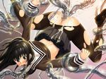  1girl anal ass black_boots black_eyes black_hair black_pantyhose black_skirt blush boots censored crying cum cum_in_ass cum_in_pussy cum_on_clothes defeated double_penetration etsuraku_no_tane female frilled_panties frills game_cg hairband headband helpless legs_up long_hair long_sleeves murasawa_itsuki overflow panties pantyhose saliva school_uniform see-through serafuku skirt solo straight_hair sweat tears tentacle top-down_bottom-up torn_clothes torn_panties torn_pantyhose triple_penetration underwear wendybell wet 