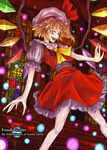  bad_hands bad_id bad_pixiv_id blonde_hair danmaku flandre_scarlet hat nemo_(marmeid331) ranguage red_eyes short_hair side_ponytail solo stained_glass touhou typo wings 