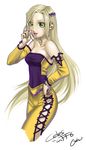  1girl blonde_hair celes_chere detached_sleeves female final_fantasy final_fantasy_vi goh green_eyes long_hair open_mouth solo white_background 