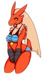 2015 anthro avian bikini bird blaziken blue_eyes breasts butt chest_tuft clothed clothing female fur hair looking_at_viewer navel nintendo non-mammal_breasts open_mouth pok&eacute;mon raphfox smile solo swimsuit tongue tuft video_games 