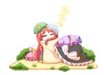  :3 biting_hair bow braid closed_eyes commentary_request crescent eating_hair flandre_scarlet hat hat_bow hat_ribbon hong_meiling izayoi_sakuya kashuu_(b-q) kirisame_marisa long_hair maid_headdress patchouli_knowledge red_hair remilia_scarlet ribbon sleeping sleeping_upright solo star touhou twin_braids very_long_hair witch_hat zzz 