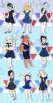  ahoge akimichi_chouchou alternate_hairstyle anchor black_hair blonde_hair boruto:_the_movie bow crossdressing dark_skin dress genderswap gradient gradient_background grey_hair hair_bow hat metal_lee mitsuki_(naruto) multiple_boys multiple_girls nara_shikadai naruto noeunjung93 sailor_collar sailor_hat short_dress side_ponytail uchiha_sarada uzumaki_boruto uzumaki_himawari yamanaka_inojin 