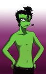  alien blush clothing disguised green_skin invader_zim irken male not_furry unknown_artist zim 