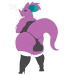  anthro balls clothing green_eyes high_heels leggings legwear male mcnasty nidoking nintendo pok&eacute;mon purple_skin thick_tail video_games 