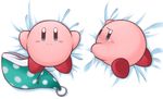  bed_sheet dakimakura_design kirby kirby_(series) looking_at_viewer looking_back multiple_poses nintendo pose shiohachi smile solo video_games 