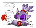  2005 balls blaze_the_cat breasts cum jikylio knuckles_the_echidna nipples oral penis purple_eyes sonic_(series) 