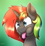  2015 equine fan_character feral horn male mammal my_little_pony otakuap solo tongue tongue_out unicorn 