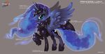  2015 armor blue_eyes cutie_mark equine feral friendship_is_magic grey_background hair hi_res horn legacy350 long_hair looking_at_viewer mammal my_little_pony princess_luna_(mlp) simple_background solo winged_unicorn wings 