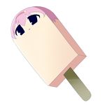  black_eyes chibi food hairband komeiji_satori objectification pink_hair popsicle solo su----per_cute touhou twumi yukkuri_shiteitte_ne 