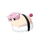  black_eyes blush chibi food hairband komeiji_satori pink_hair solo su----per_cute sushi tail touhou twumi white_background yukkuri_shiteitte_ne 