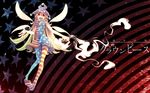  :d aioi_aoi american_flag_dress american_flag_legwear blonde_hair character_name clownpiece fairy_wings hat highres jester_cap long_hair open_mouth pantyhose red_eyes smile solo striped striped_legwear torch touhou very_long_hair wallpaper wings 